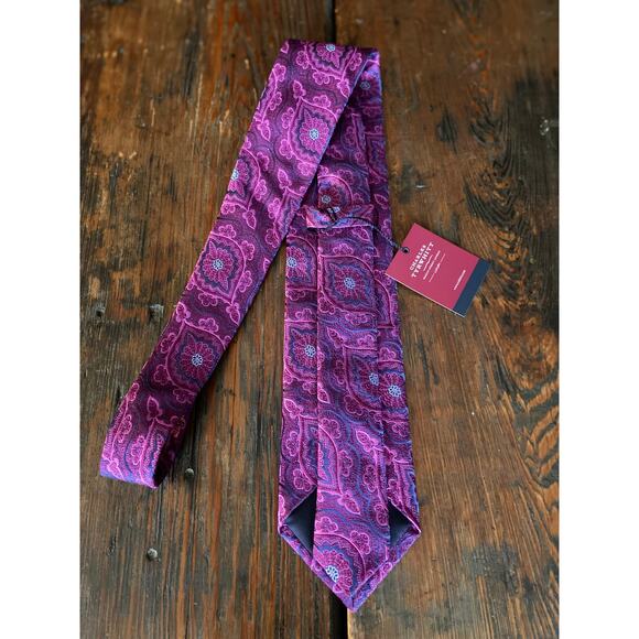 CHARLES TYRWHITT Pink Brocade Luxury English Tie (NWT) - Picture 3 of 7